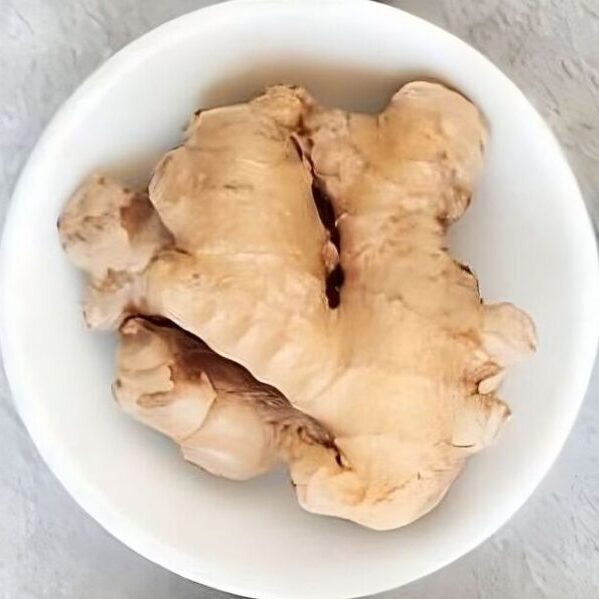 ginger roots in a white bowl