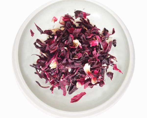 sorrel tea in a white bowl