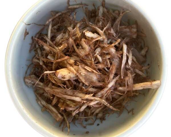 burdock in a white bowl